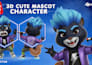 model a cute 3d cartoon character or animal with rigging for animation
